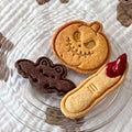 Halloween Cookie Cutter Plastic 3D Finger Ghost Bat Pumpkin Cartoon Biscuit Mold Stamp Pastry DIY Cake Decorating Tools