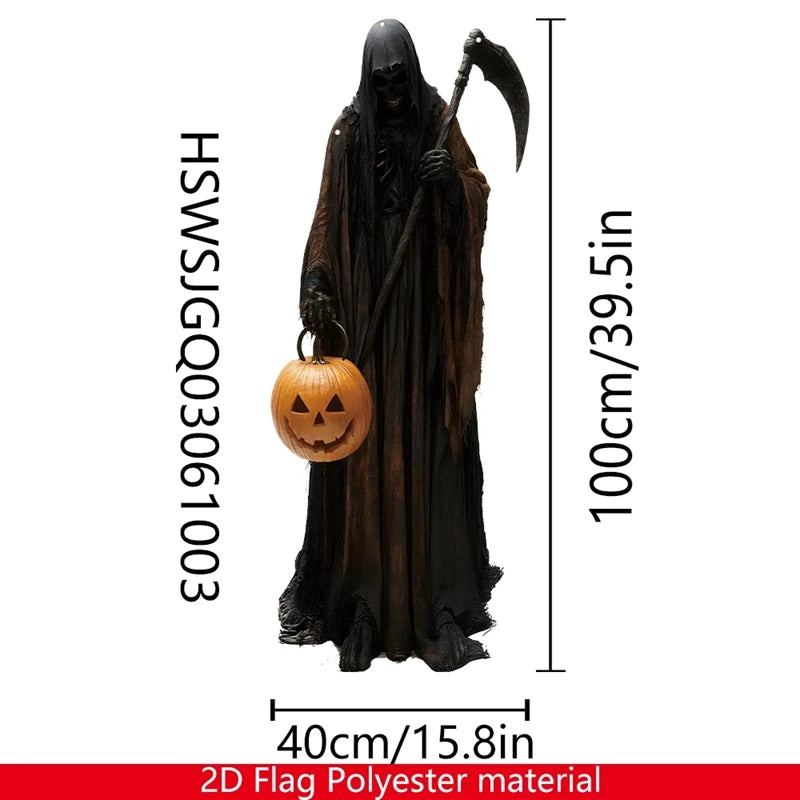 Sfondo decorativo 2D a tema Halloween ideale per creare un'atmosfera horror e terrificante, adatto a interni ed esterni.