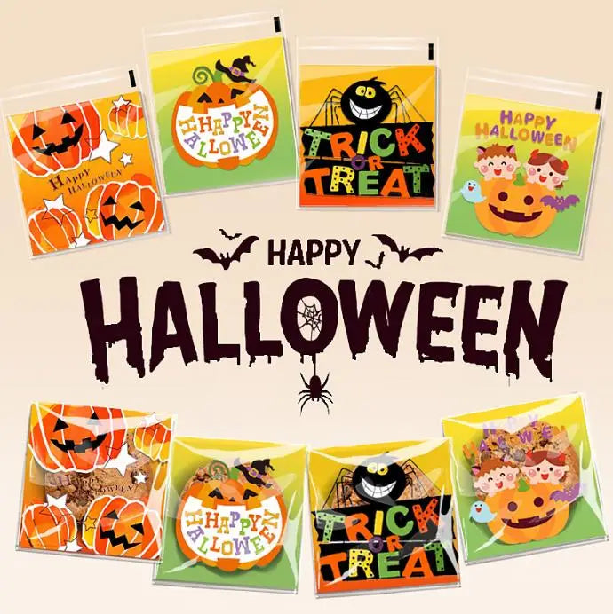 50 sacchetti per confezionare caramelle, biscotti di Halloween