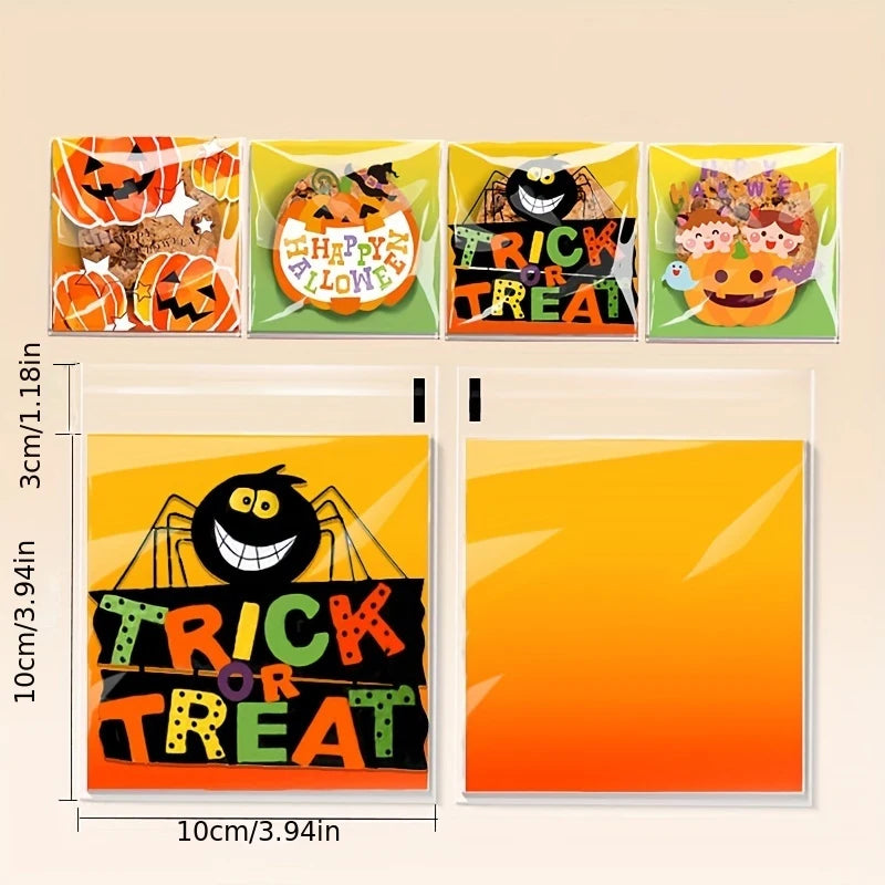 50 sacchetti per confezionare caramelle, biscotti di Halloween