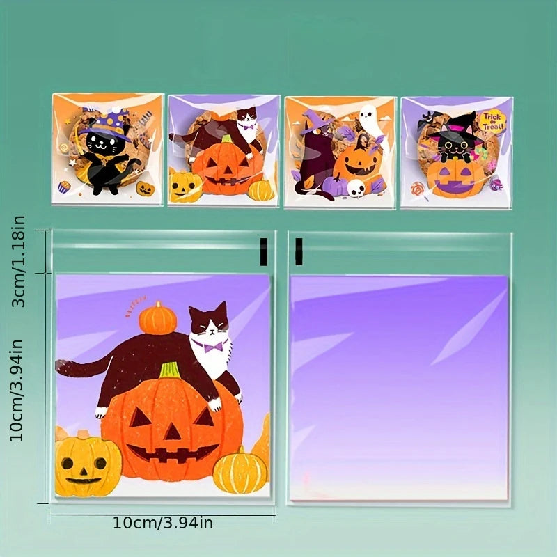 50 sacchetti per confezionare caramelle, biscotti di Halloween