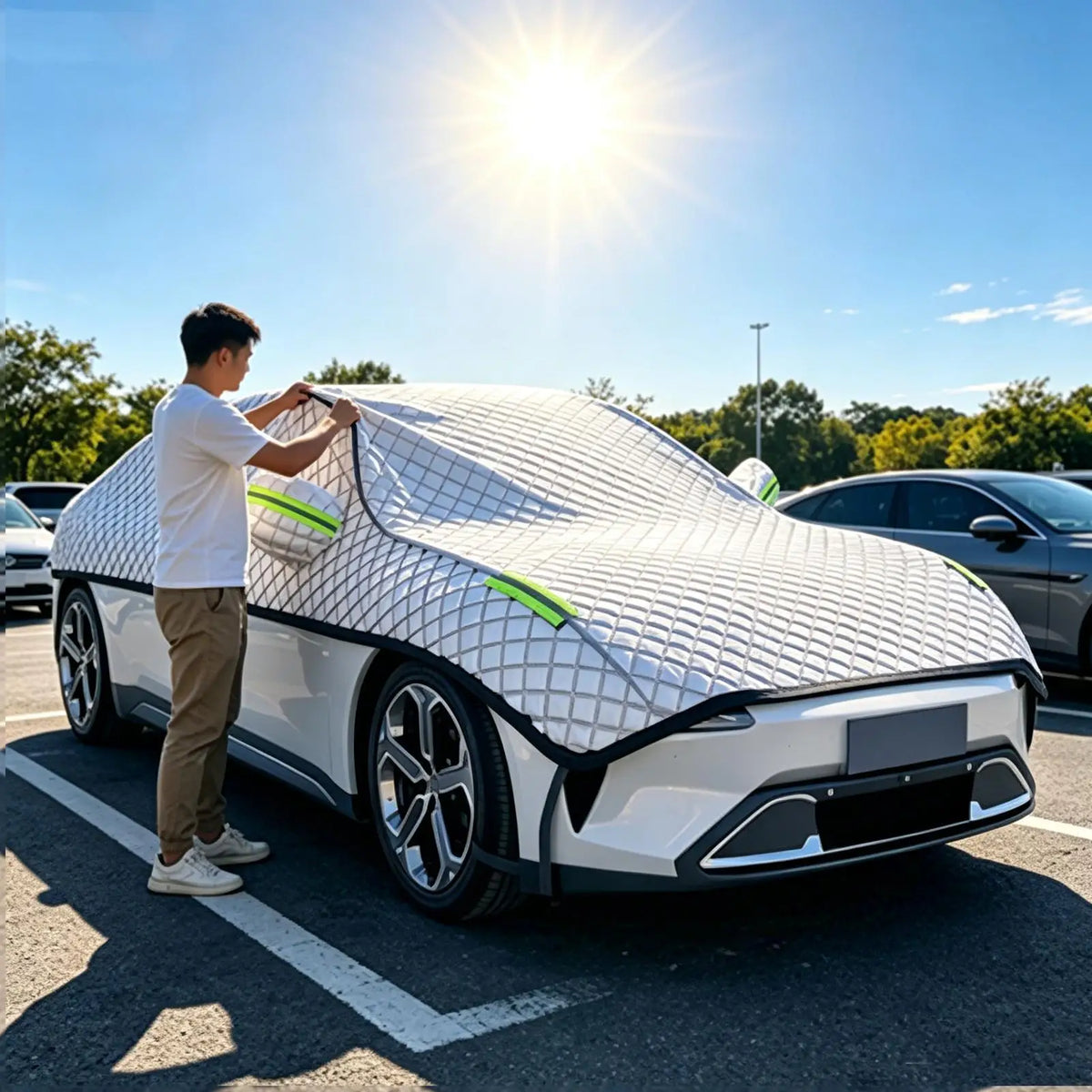 Car Cover Waterproof Outdoor Hail Protect Protector Outer Covers Exterior Awning Half External Anti Haile Universal Antihail
PROTEZIONE PER AUTO CONTRO LA GRANDINE