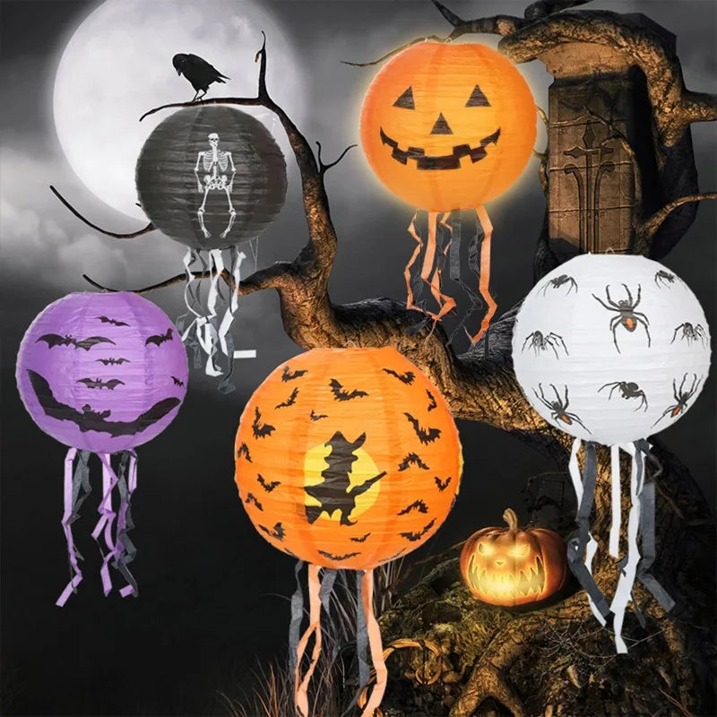 Halloween Paper Lantern Hangin Creative Spooky Funny Halloween Hanging Props for Home Wall Hangination