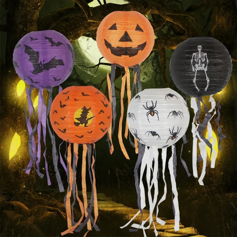 Halloween Paper Lantern Hangin Creative Spooky Funny Halloween Hanging Props for Home Wall Hangination